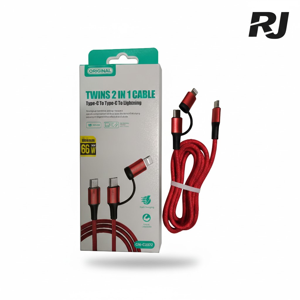 Cable usb c con 2 salidas en caja