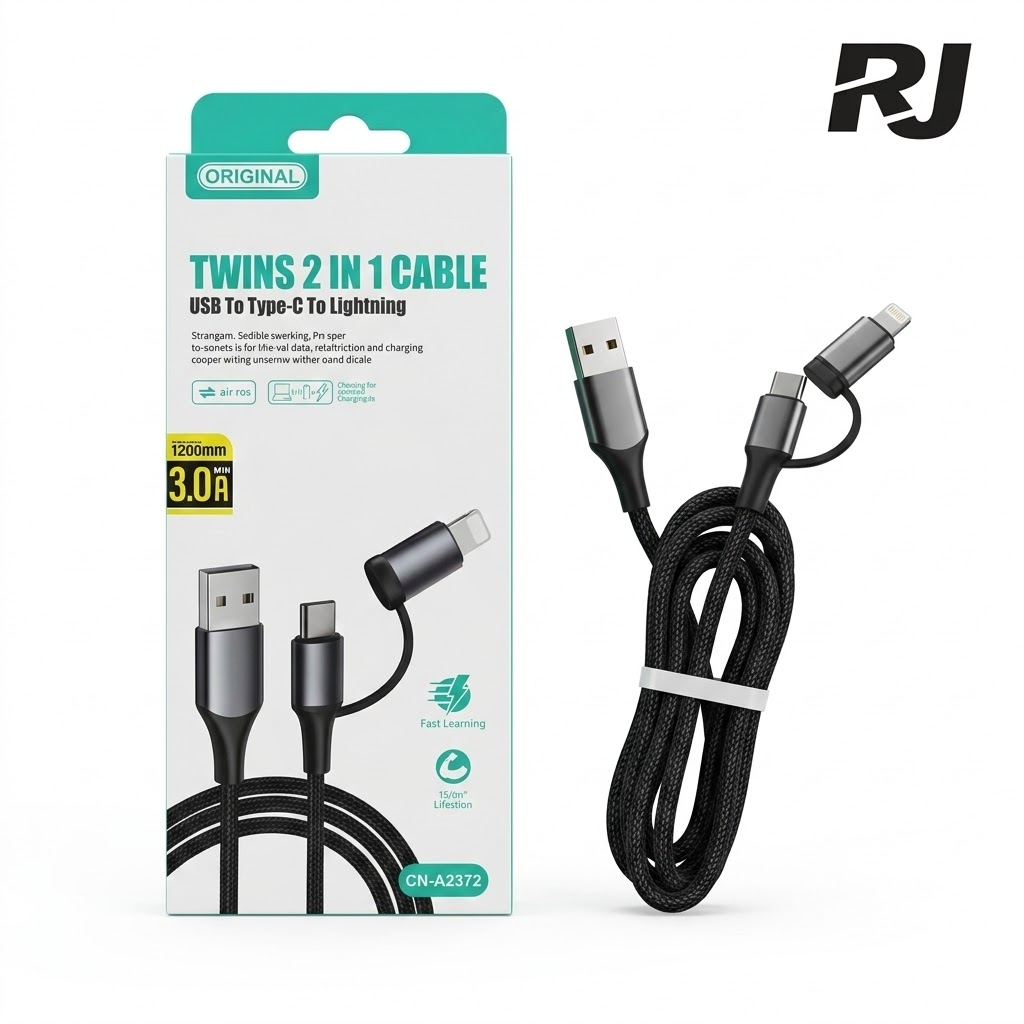 Cable usb A con 2 salidas en caja