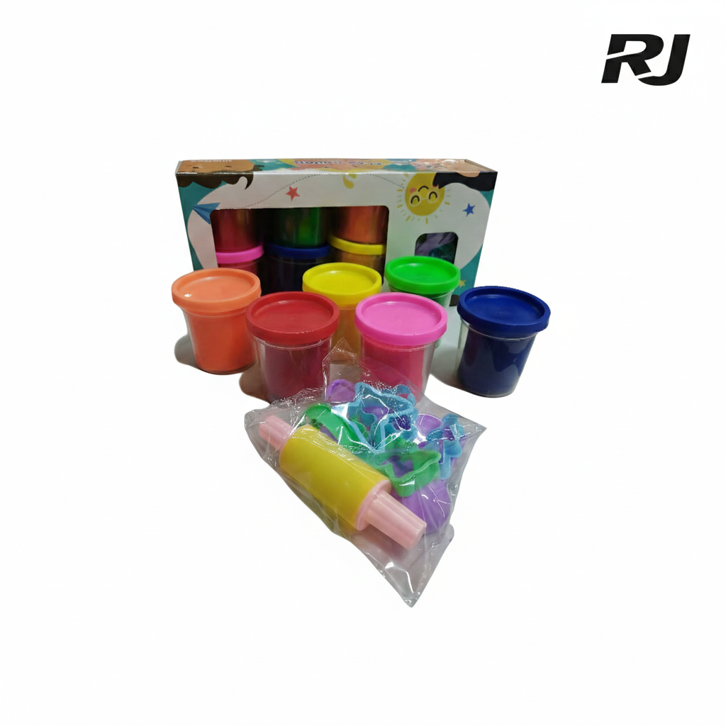 Caja plasticina en tarro c/molde 6pcs