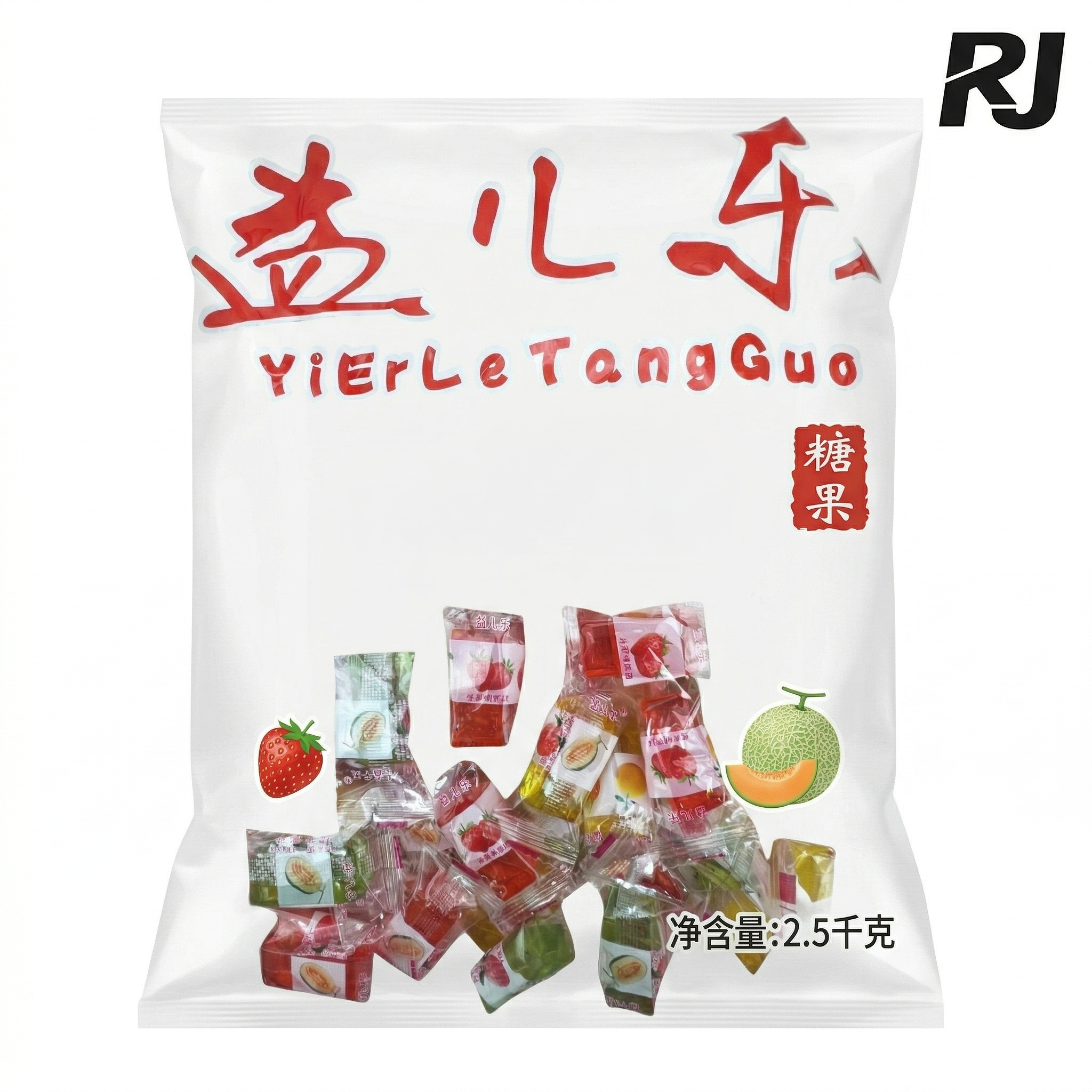 Caramelos Surtidos de Frutas Yi Er Le Tang Guo 2.5kg