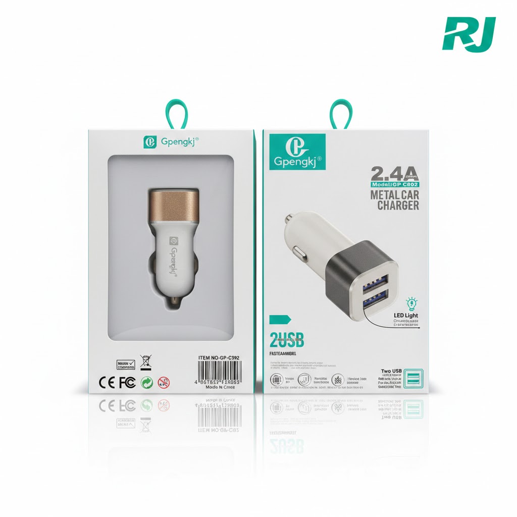 Cargador usb de carro en caja