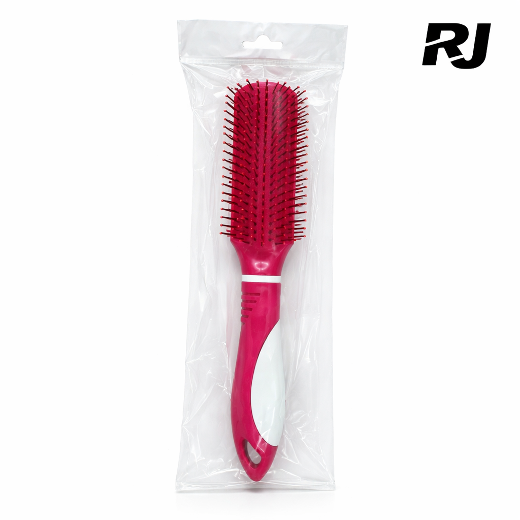 Cepillo p/pelo color rectangular mango grueso