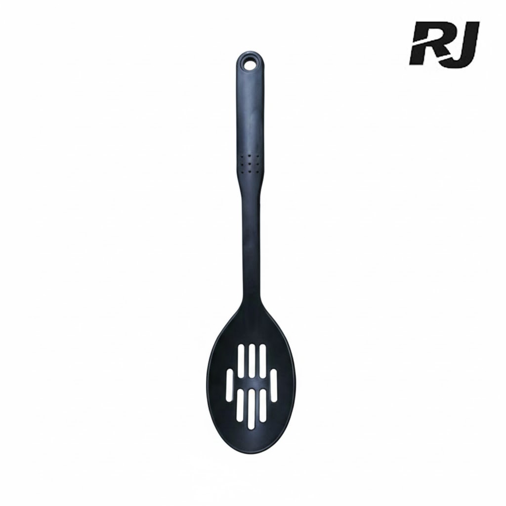 Cucharon p/cocina c/hueco p/arroz de nailon negro