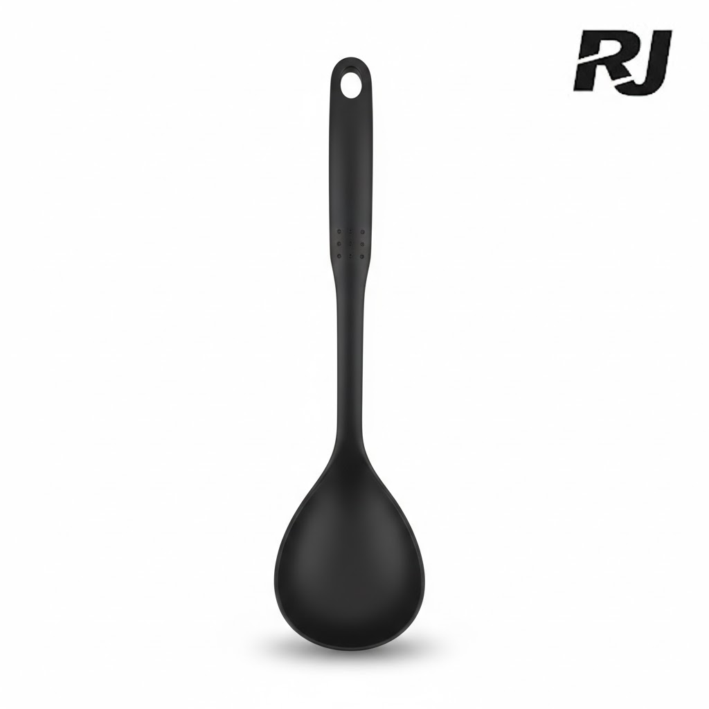 Cucharon p/cocina p/sopa de nailon negro
