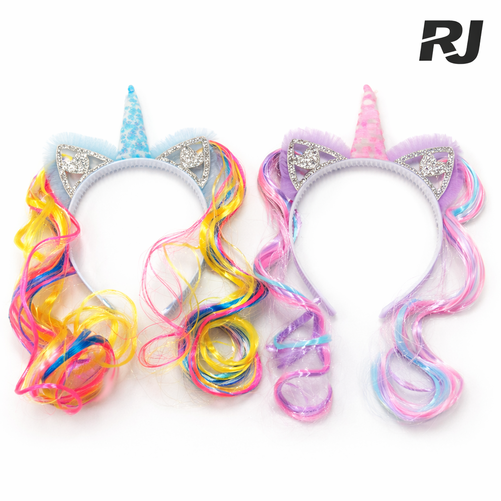 Diadema unicornio c/pelo color