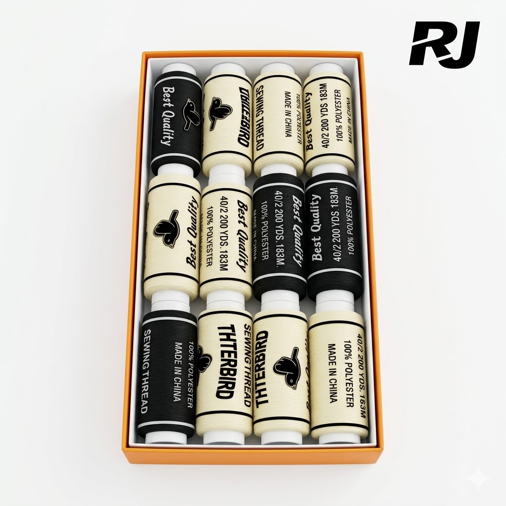 Hilo negro y blanco en caja X1 caja 12pcs
