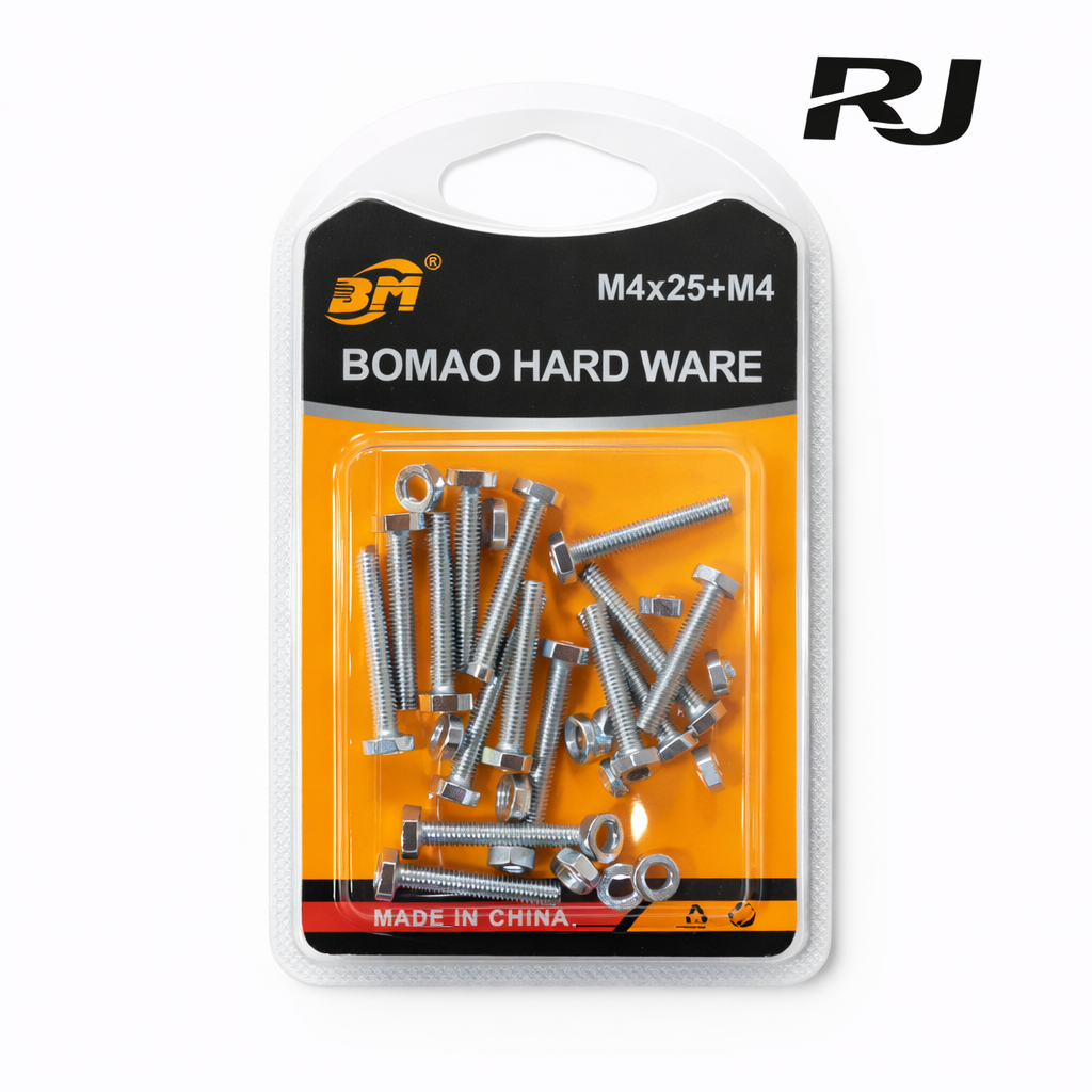 M4x25+M4 paquete tornillo c/tuerca