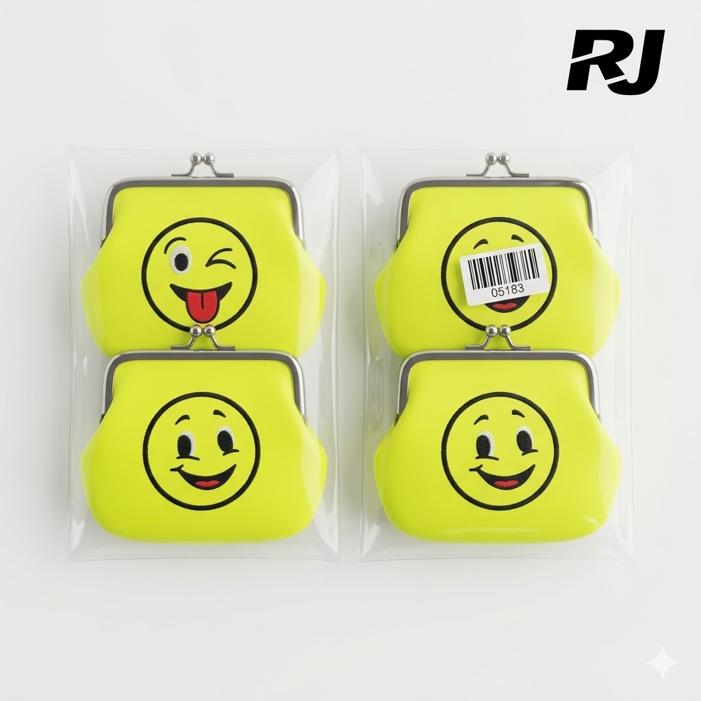 Monedero cara emoticon cierre metalico (12)X1