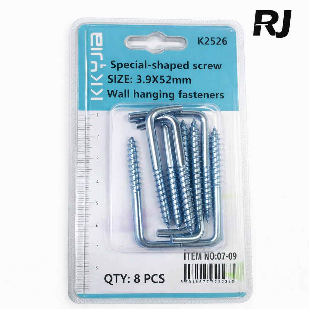 Paquete tornillo c/gancho 3.9x52mm
