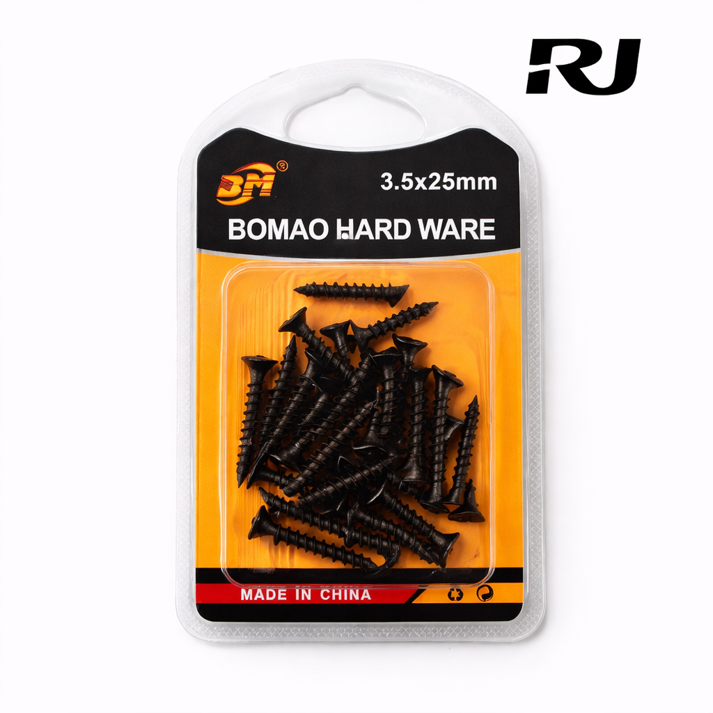 Paquete tornillo punta fina negro 3.5x25 32pcs