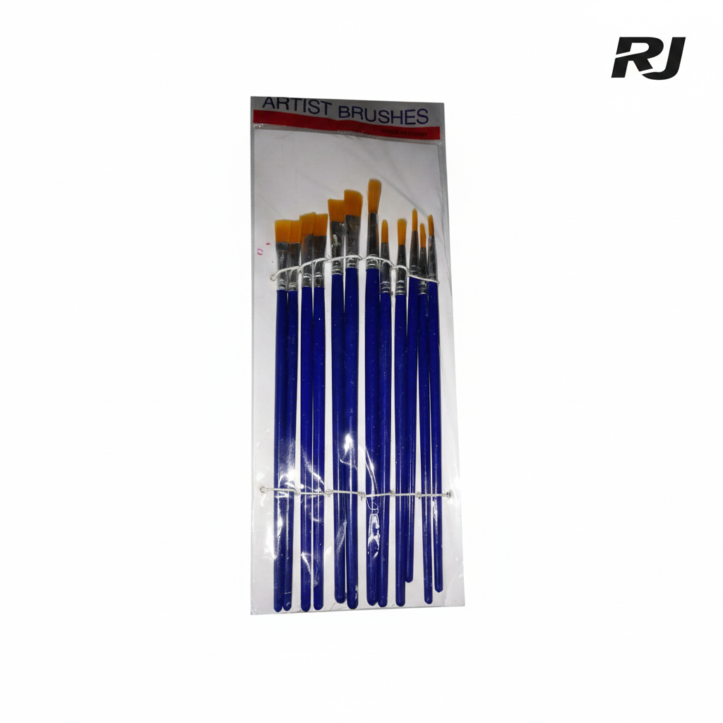 Pincel 6 Aplastado +6 redondo12PCS