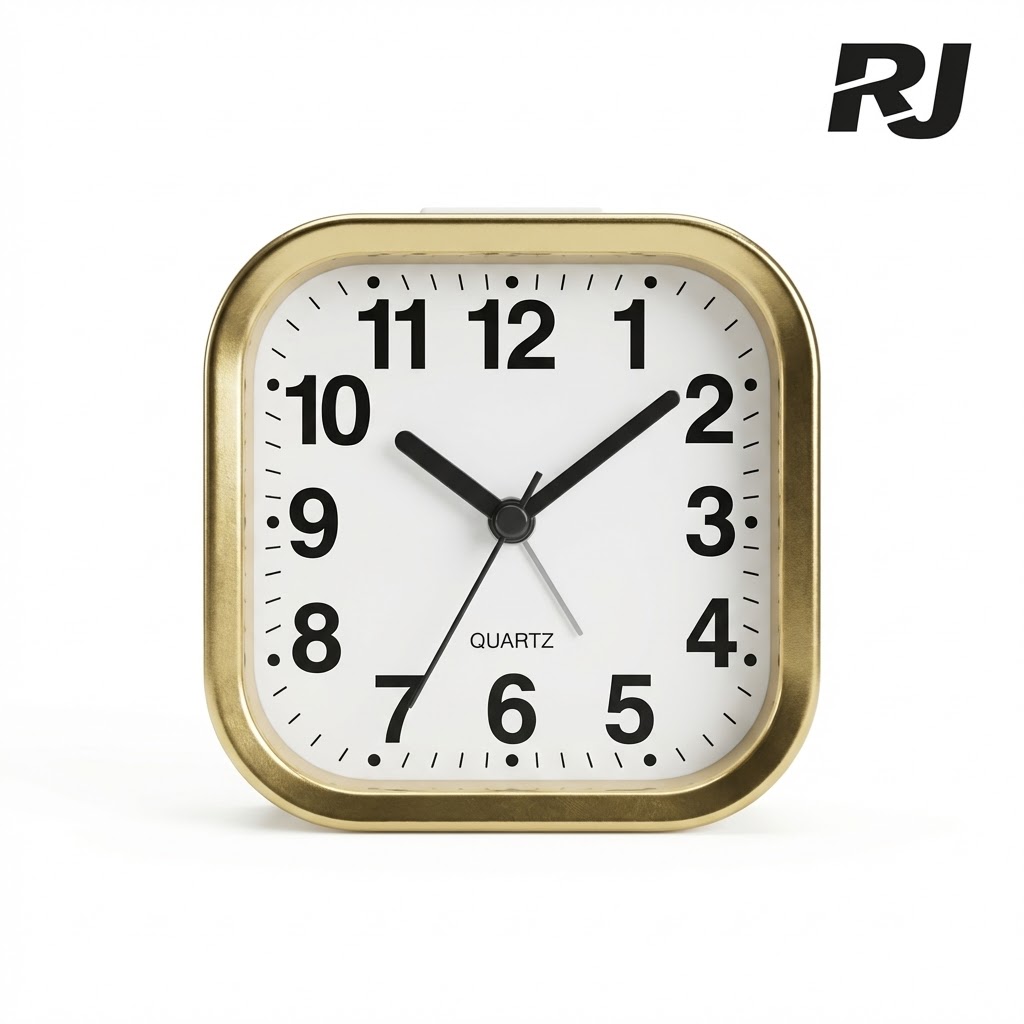 Reloj de mesa rectangular orilla brillante