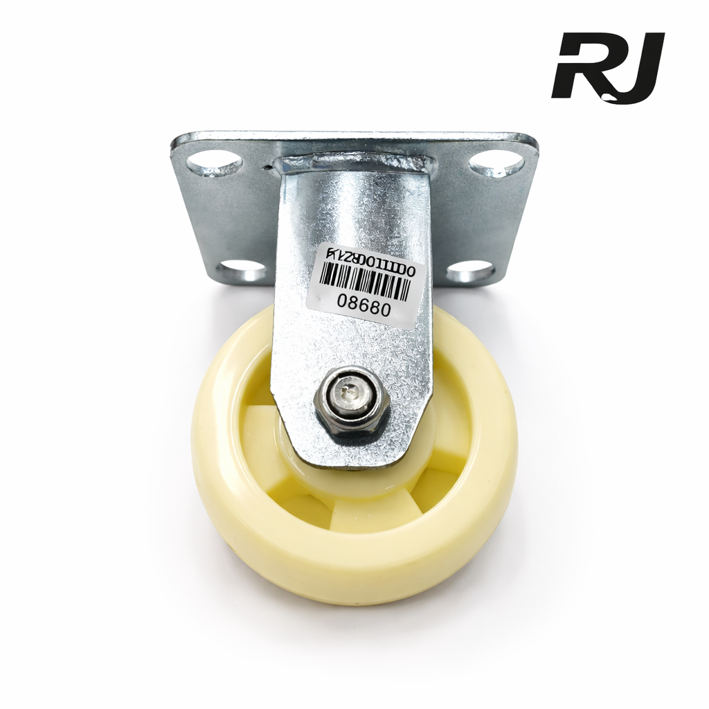 Rueda p/perra pesada sentido fijo blanca 4pulg