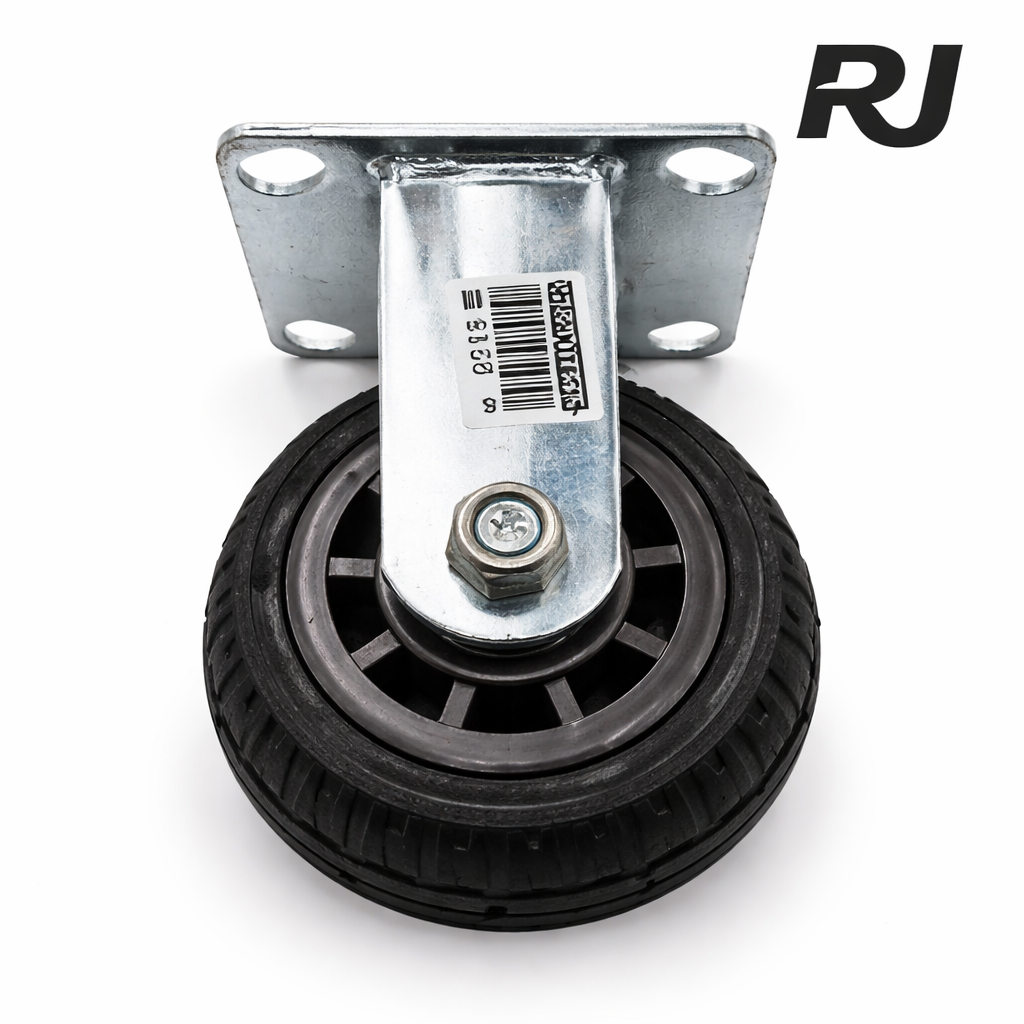Rueda p/perra pesada sentido fijo café c/negra 5pulg