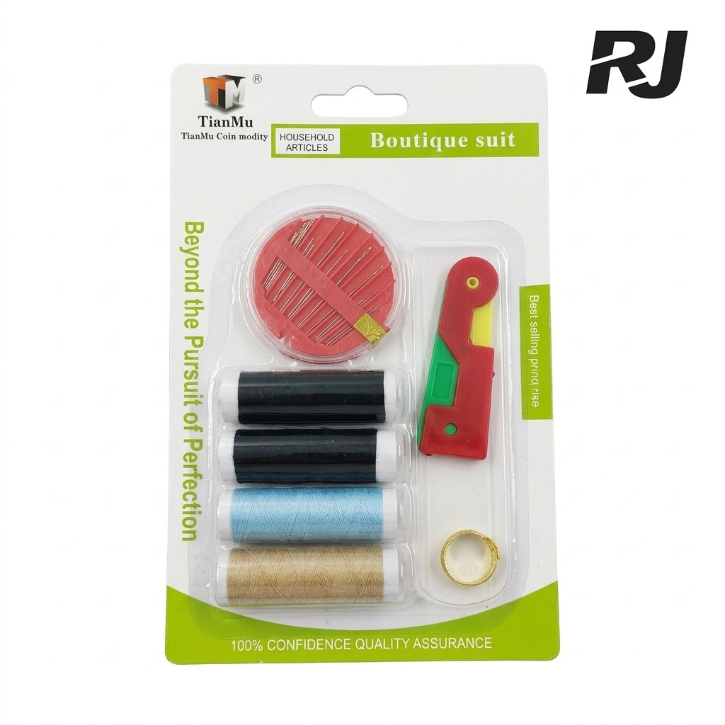 Set c/4 hilo,aguja,enhebrador de aguja