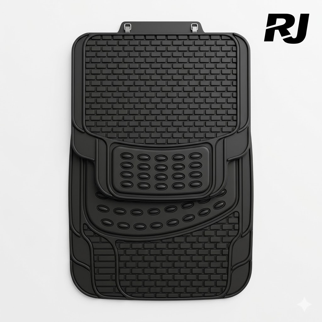 Set de alfombra de hule p/piso de carro 4pcs