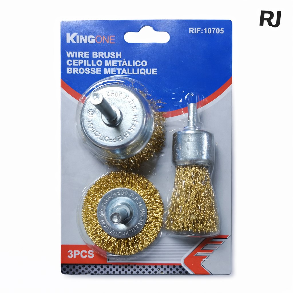 Set de cepillo metal uso c/taladro 3pcs
