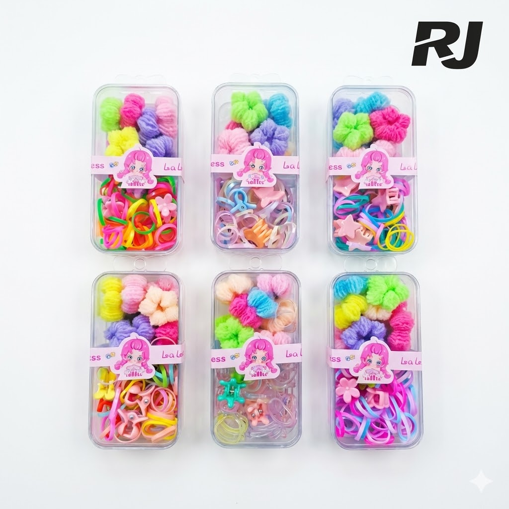 Set de cola c/piraña,liga en caja rectangular