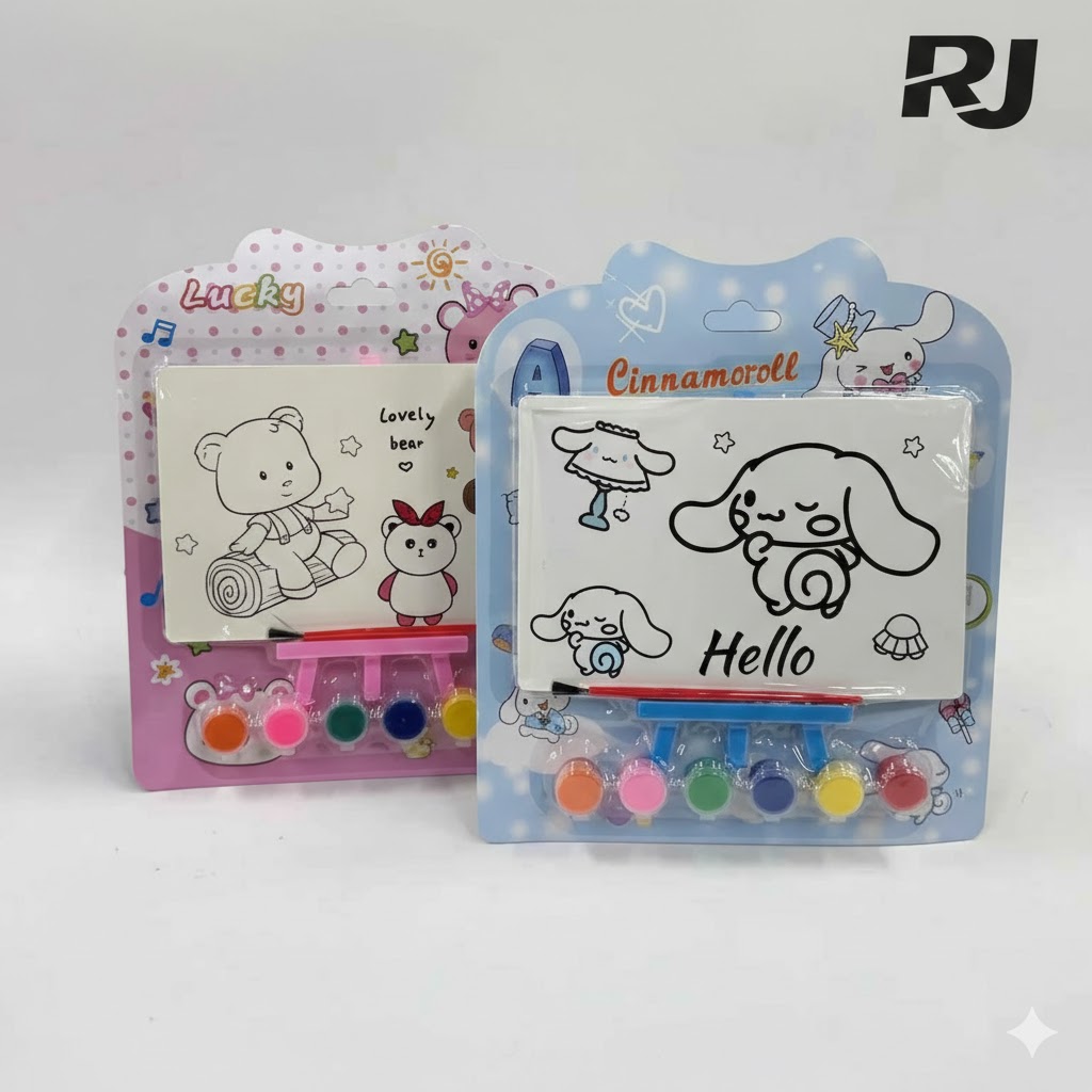 Set de escolar p/pintar c/6 pinturas y pincel