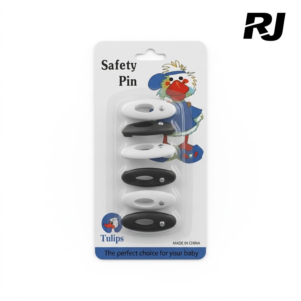Set de gasilla p/bufanda b/n c/piedra