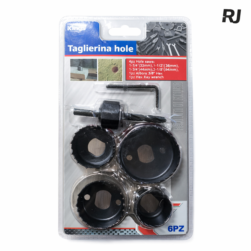 Set de perforador redondo p/hacer hueco de madera 6pcs