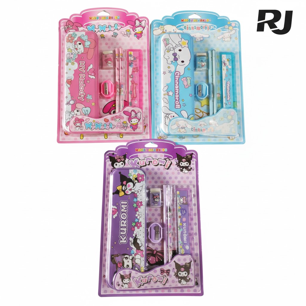 Set escolar c/2lapiz,estuche, tajador, borrador, regla