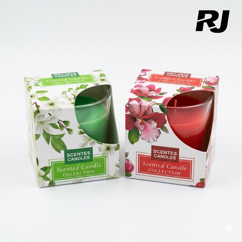 Vela c/vaso en caja color grande