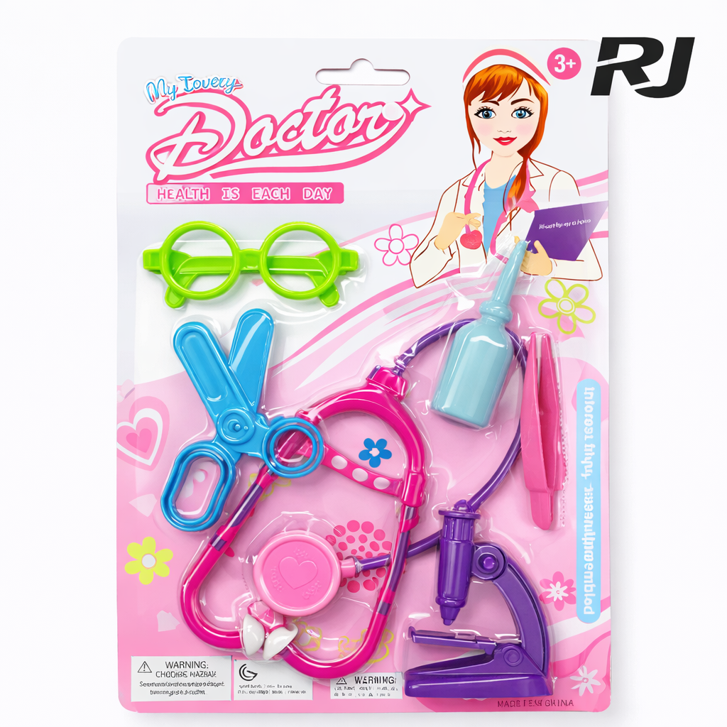 juego de medico c/microscopio,lente,tijera