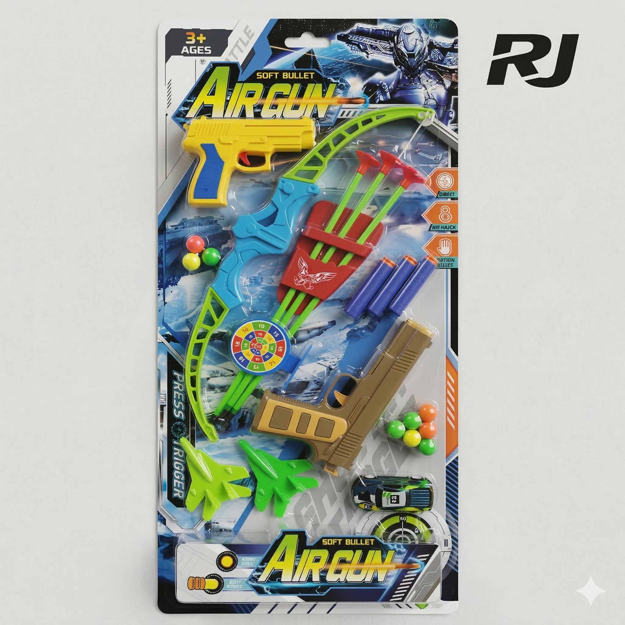 juego de pistola c/arco,avion,c