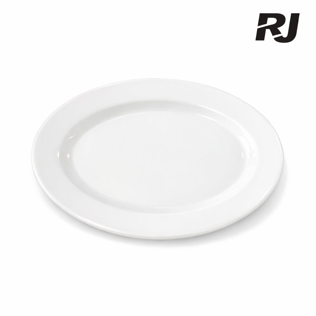 plato de melamina blanco ovalado