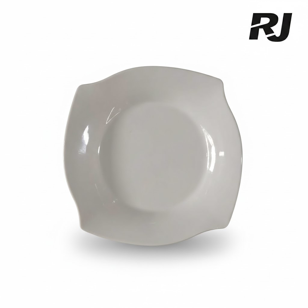 plato de melamina cuadrado blanco 10pulg