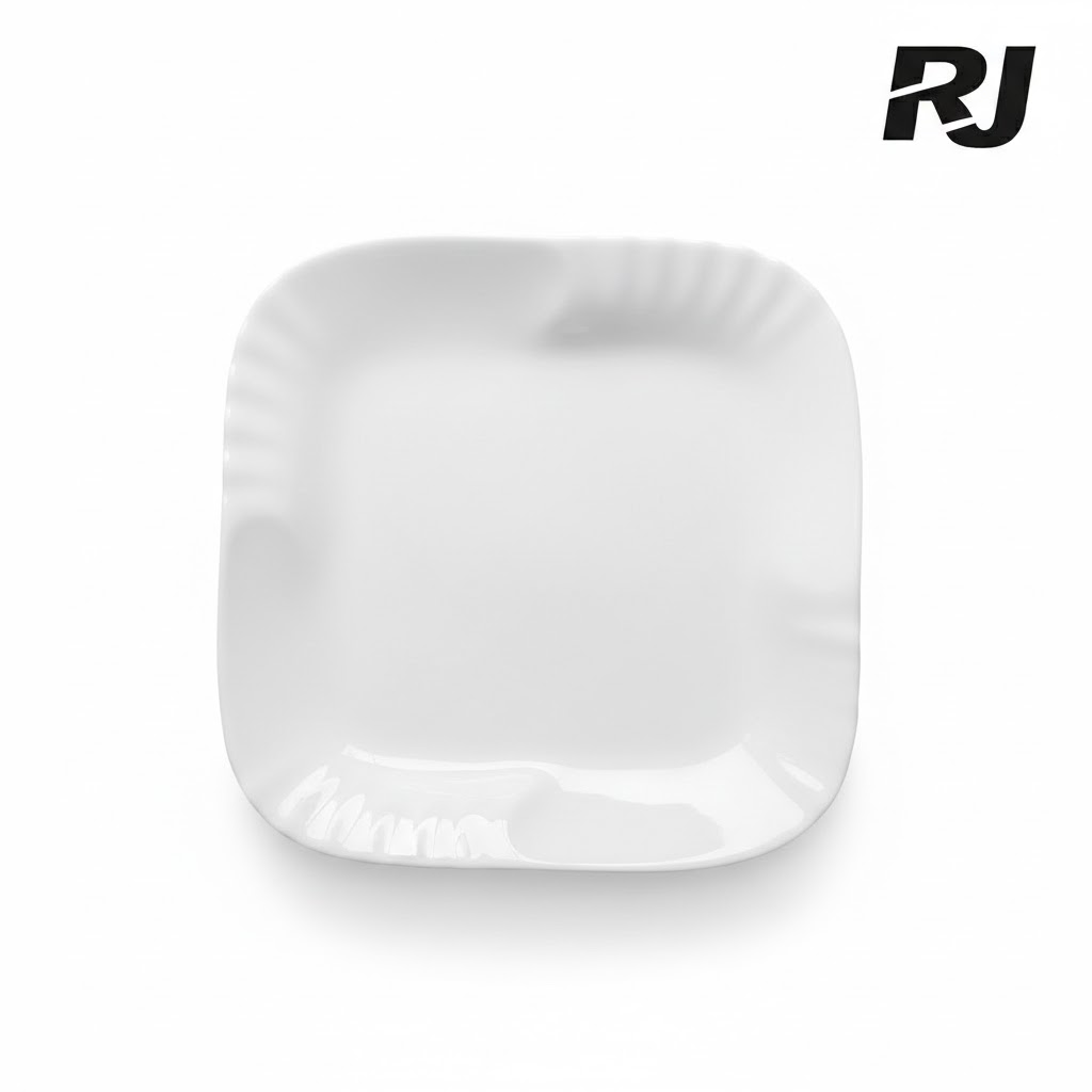 plato de melamina cuadrado blanco 10pulg