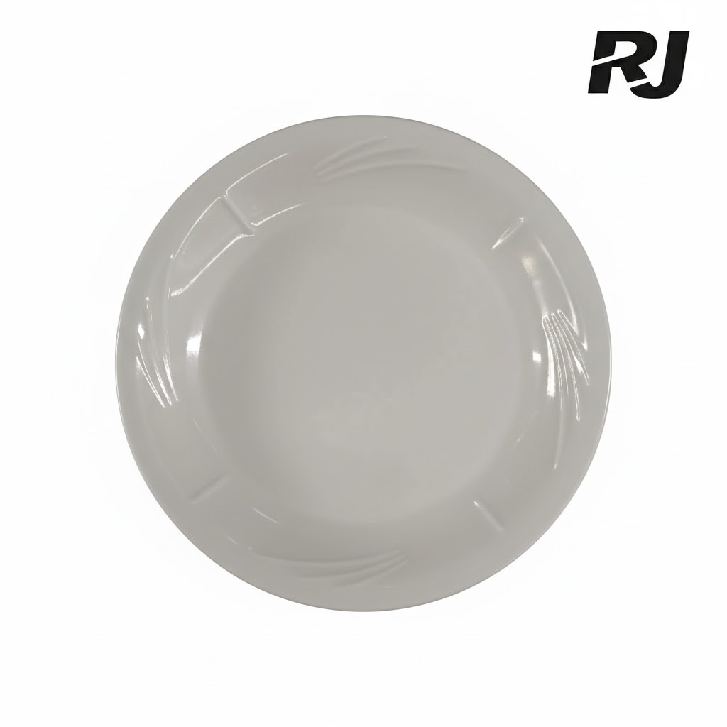 plato de melamina redondo blanco 10pulg