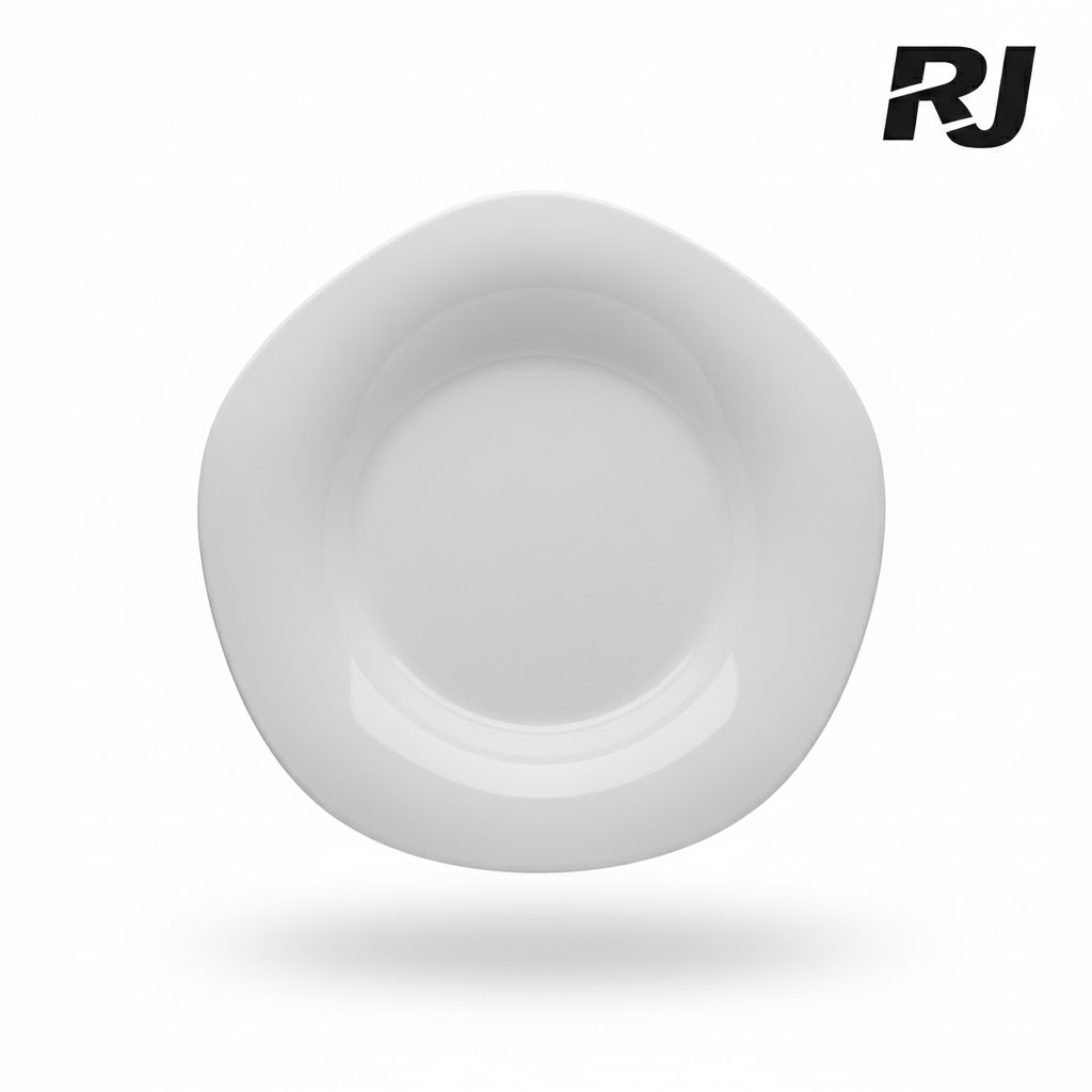plato de melamina redondo blanco 9pulg