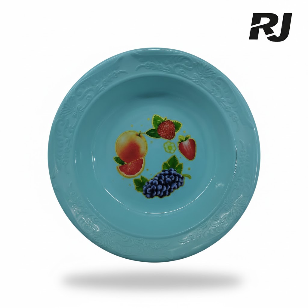 plato plast c/dibujo frutas