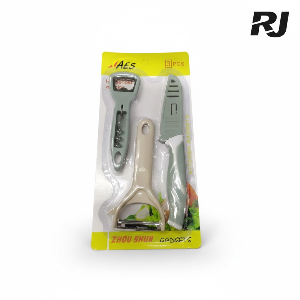 set c/cuchillo,pela papa,abretapa 3pcs