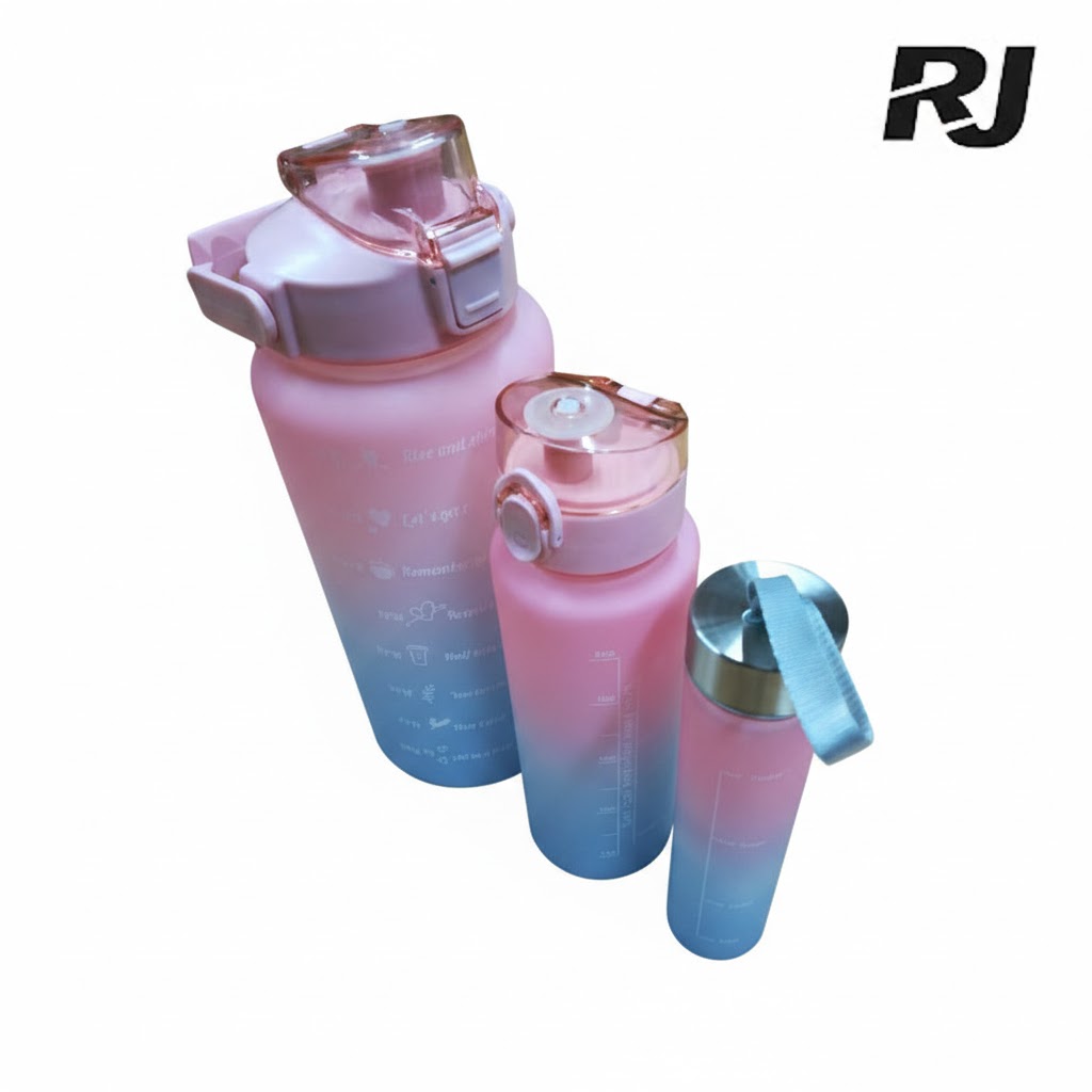 set de botella de agua plast c/medidas 3pcs