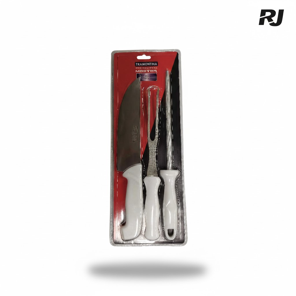 set de cuchillo c/pincho y vara p/afilar 8pulg