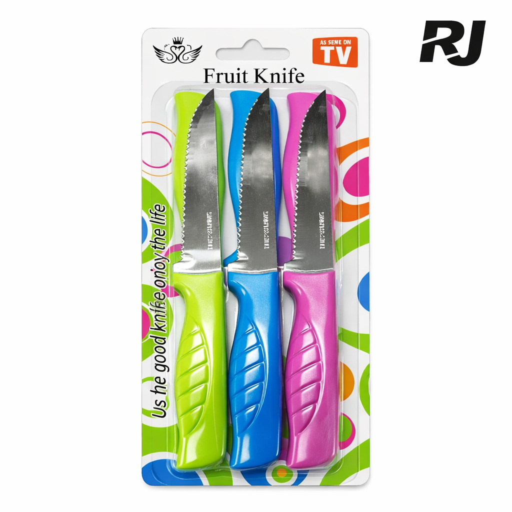 set de cuchillo p/biste mango plast 6pcs