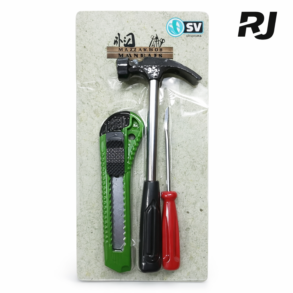 set de herramienta c/destornillador,martillo y cuter 4pcs