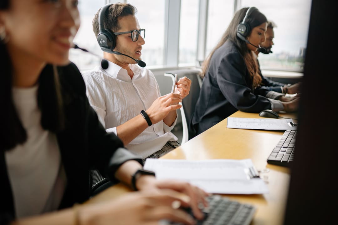 Telemarketing agent at work