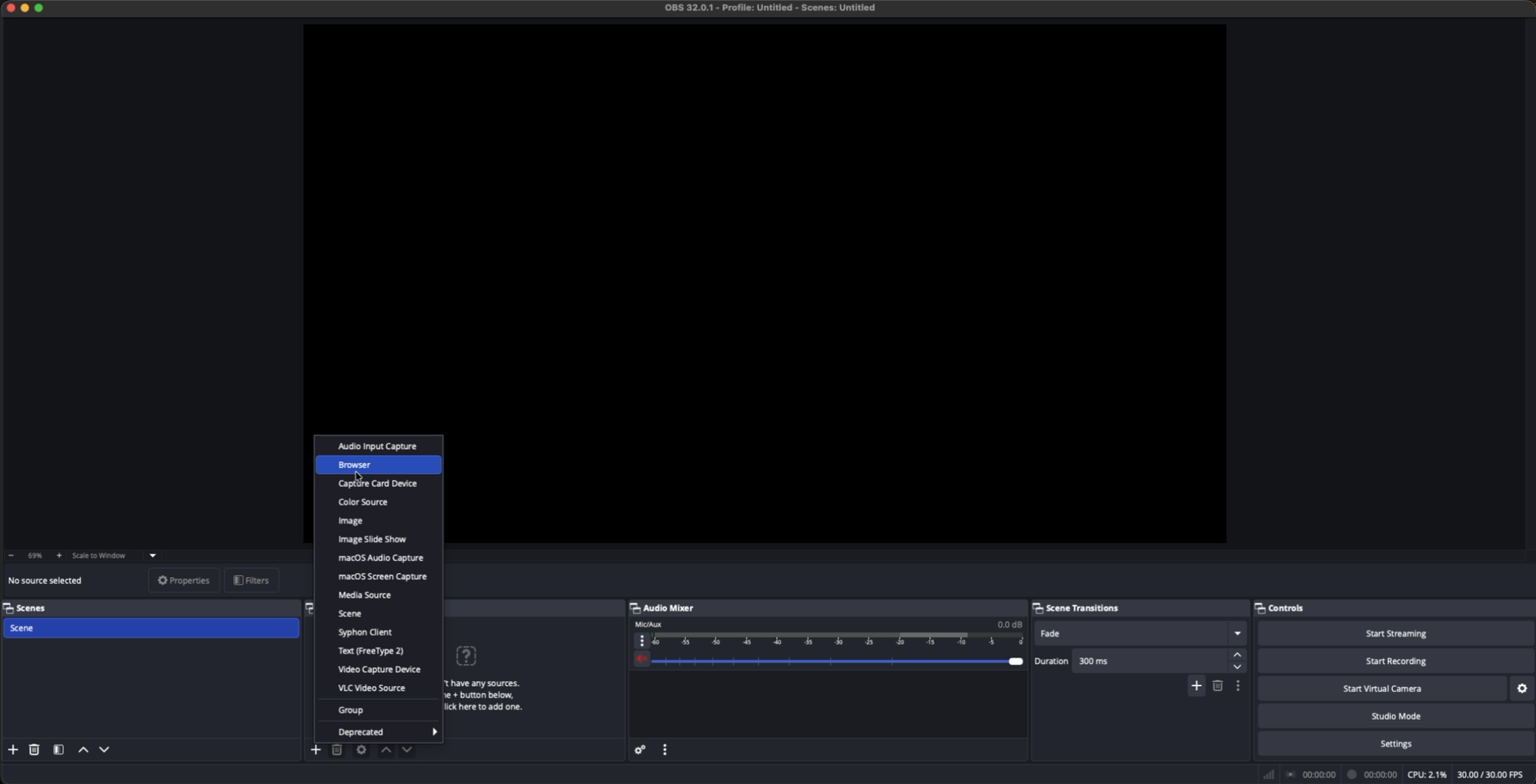 OBS: Select Browser Source