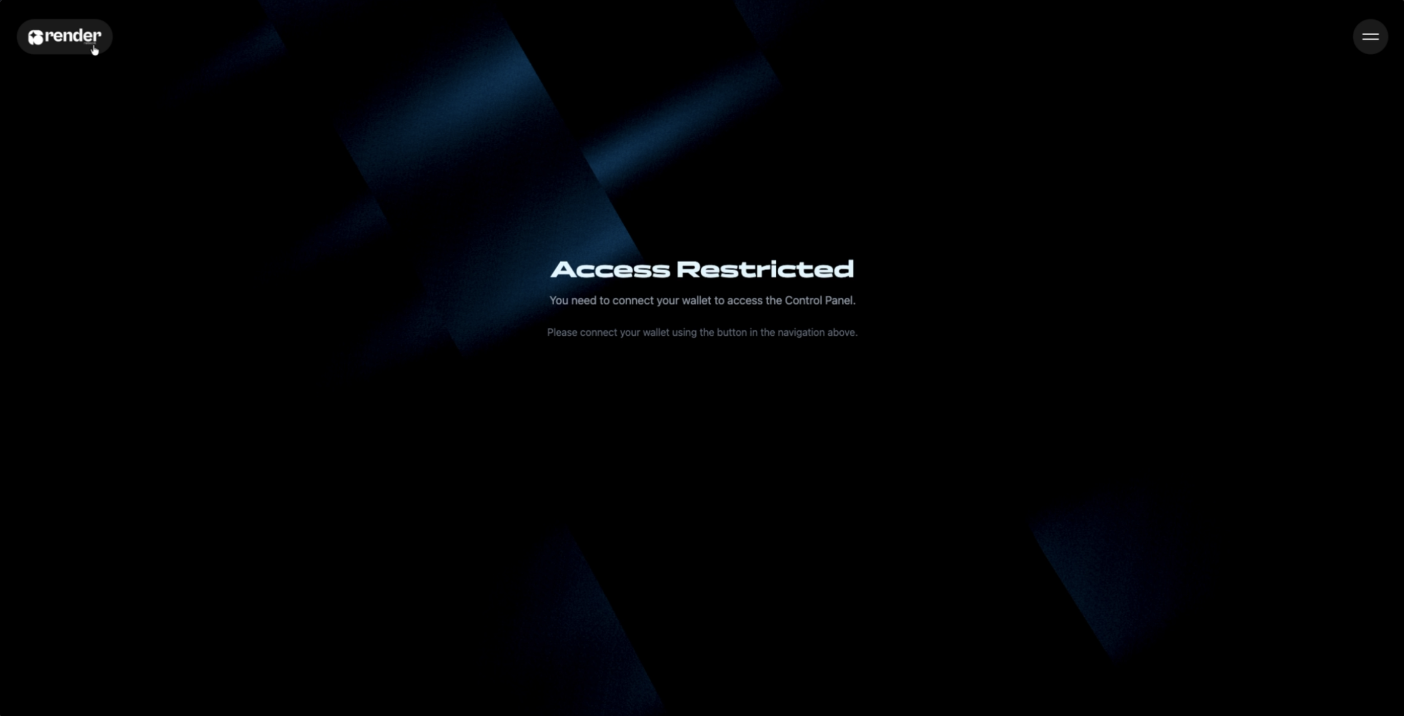 CTRL Panel (no wallet connected)