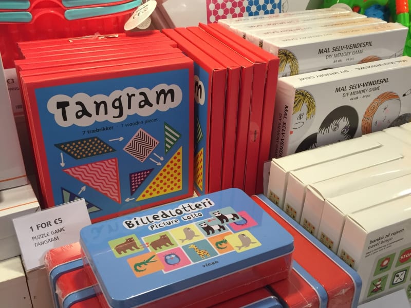 Tangrams for sale in a Dublin shop