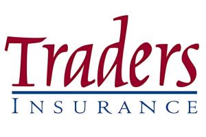 Silhouette of a trading boat with sails.  Traders Insurance Logo.