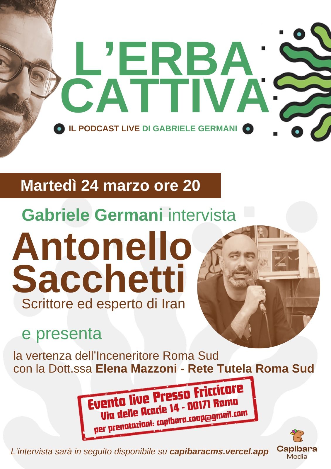 L'Erba Cattiva 24 marzo - Antonello Sacchetti