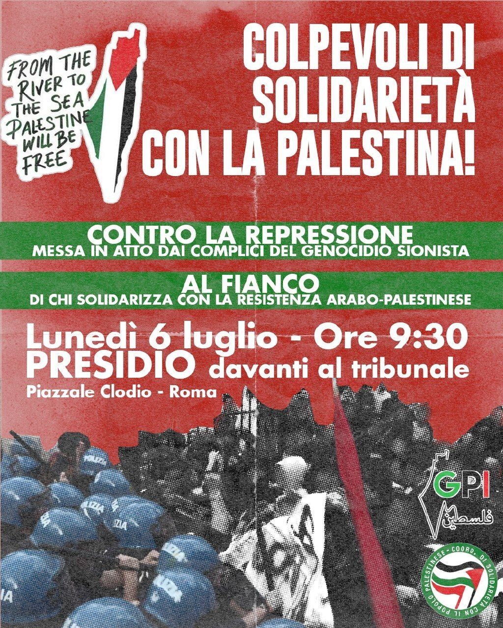 Presidio davanti al tribunale