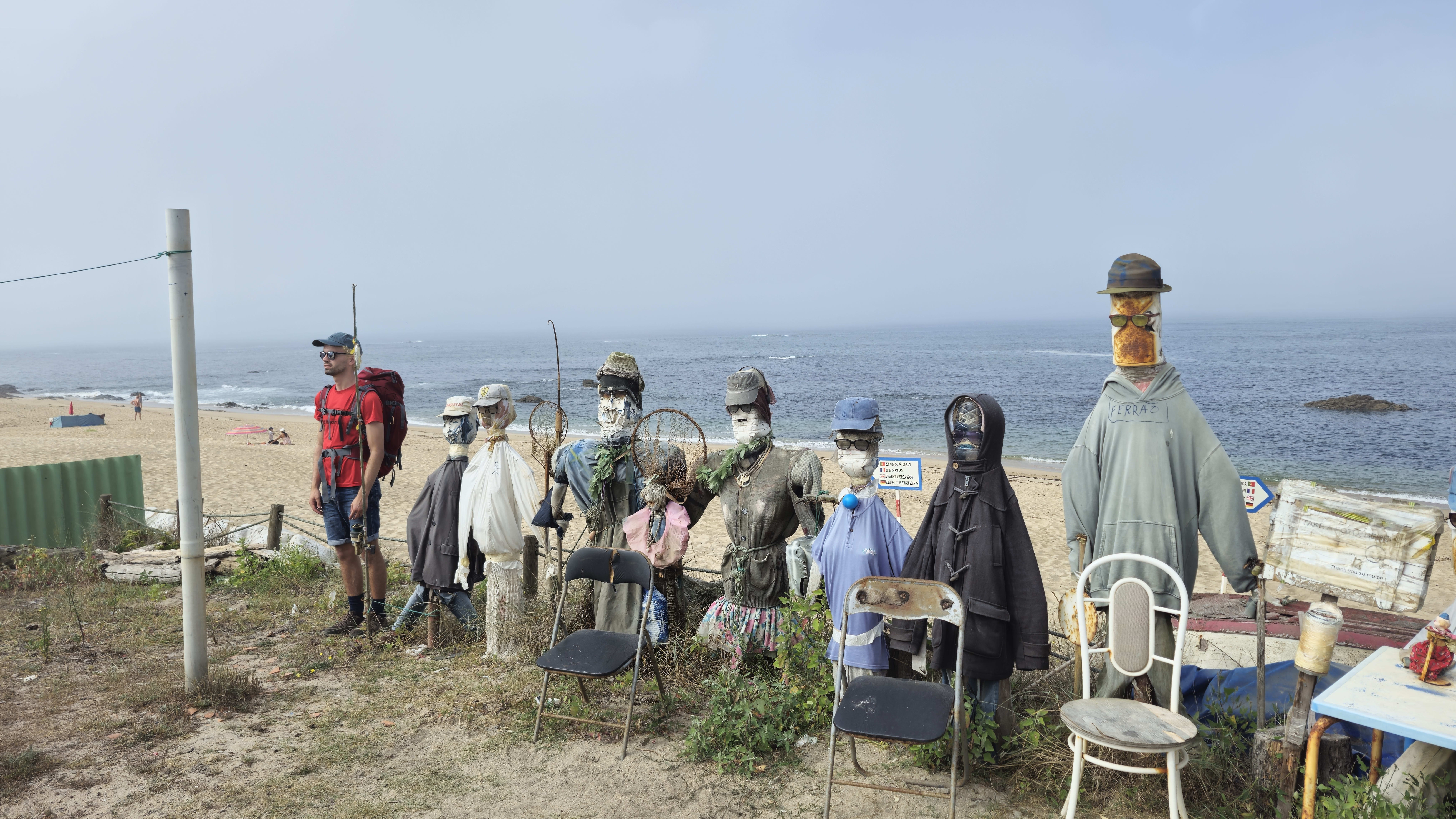 My friend blending in with trash people - Camino del Santiago