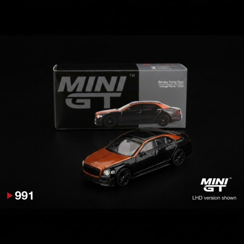 Mini GT - 991 Bentley Flying Spur Orange Flame / Onyx