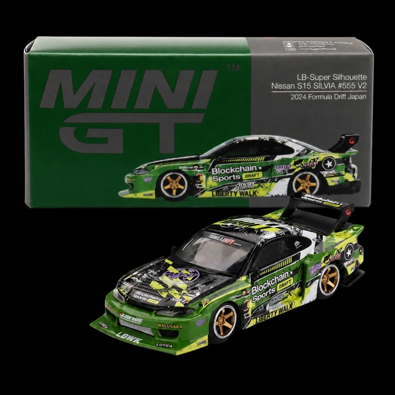 Mini GT - 823 Nissan LB-Super Silhouette S15 SILVIA #555 V2 2024 Formula Drift Japan